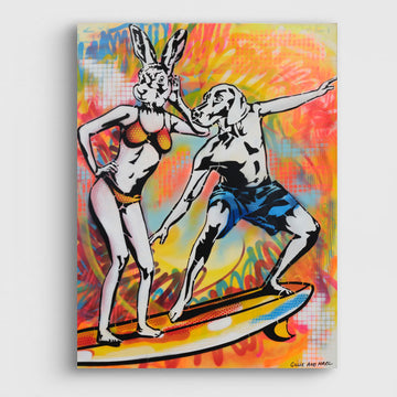 Surfing Is Better Together (Original Painting)