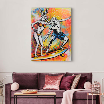 Surfing Is Better Together (Original Painting)