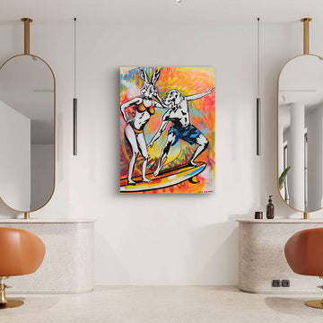 Surfing Is Better Together (Original Painting)