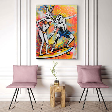 Surfing Is Better Together (Original Painting)