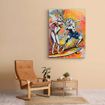 Surfing Is Better Together (Original Painting)