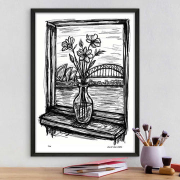 Sydney Through the Window (Giclee Canvas Print)