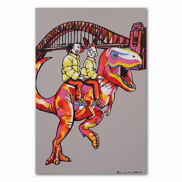 Sydney T-Rex Lovers (Original Painting)