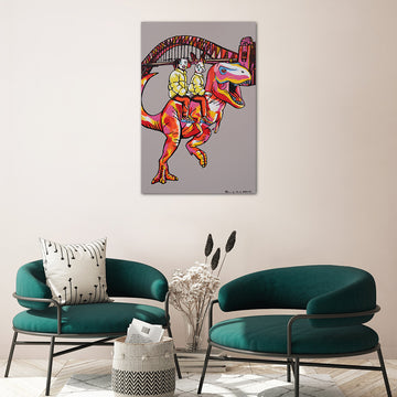 Sydney T-Rex Lovers (Original Painting)