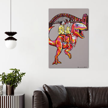 Sydney T-Rex Lovers (Original Painting)