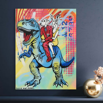 T-Rex Feeling Blue (Original Painting)