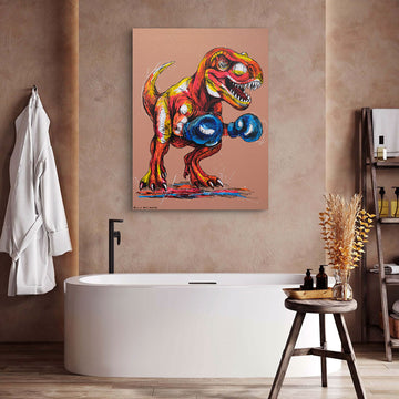 T-Rex Showdown (Original Painting)