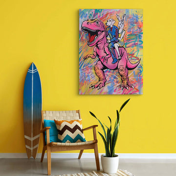 T-Rex Thinks Big (Original Painting)