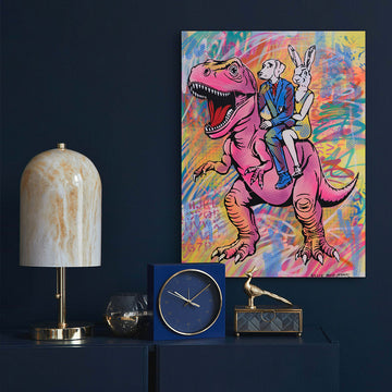 T-Rex Thinks Big (Original Painting)