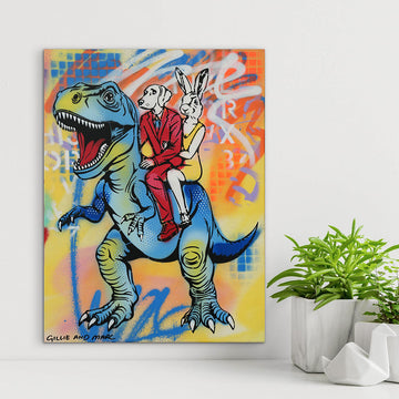 T-Rex and His Blue Period (Original Painting)