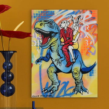 T-Rex and His Blue Period (Original Painting)