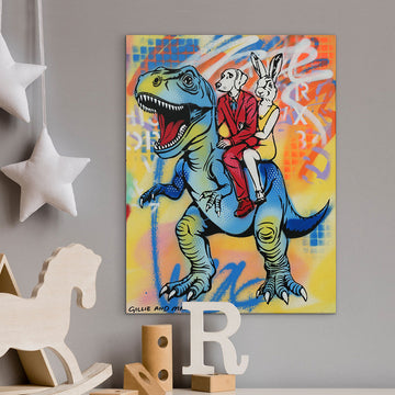 T-Rex and His Blue Period (Original Painting)