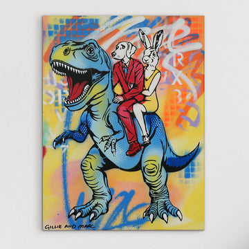 T-Rex and His Blue Period (Original Painting)