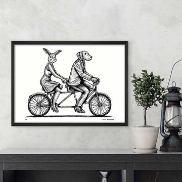 Tandem Riders on a Mission (Giclee Canvas Print)