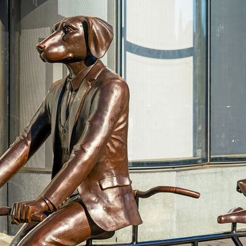 Tandem Riders on a Mission (Bronze Sculpture)