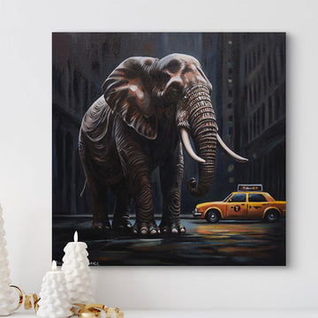 Taxi Elephant (Original Painting)