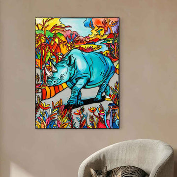 The Blue Rhino Was Very Rare (Original Painting)