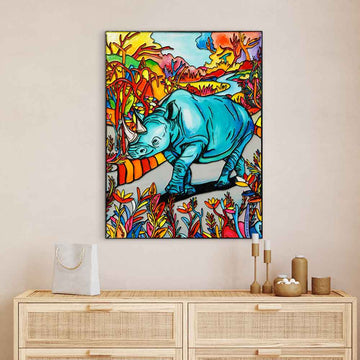The Blue Rhino Was Very Rare (Original Painting)