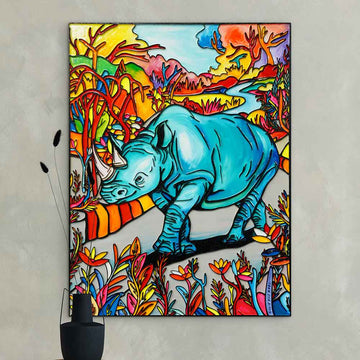 The Blue Rhino Was Very Rare (Original Painting)