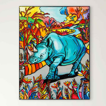 The Blue Rhino Was Very Rare (Original Painting)