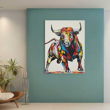 The Bulls Were Running (Original Painting)