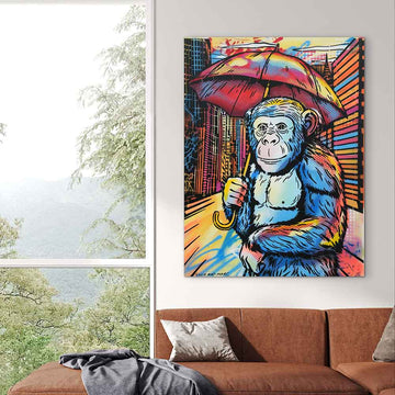 The Chimp Loved the Rain (Original Painting)