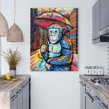 The Chimp Loved the Rain (Original Painting)