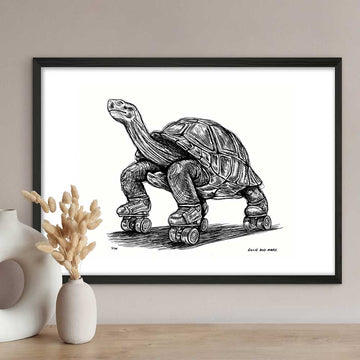 The Galápagos Tortoise Races on Roller Skates(Giclee Canvas Print)