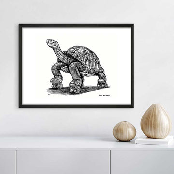 The Galápagos Tortoise Races on Roller Skates(Giclee Canvas Print)