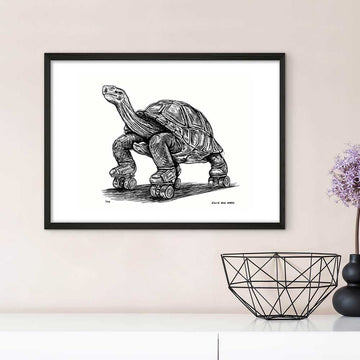 The Galápagos Tortoise Races on Roller Skates(Giclee Canvas Print)