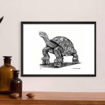 The Galápagos Tortoise Races on Roller Skates(Giclee Canvas Print)