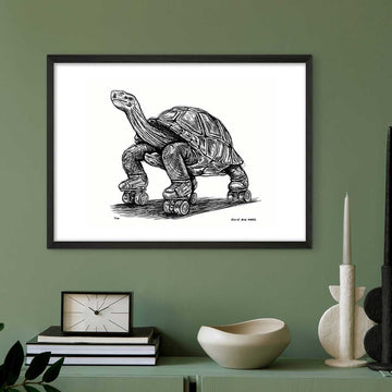 The Galápagos Tortoise Races on Roller Skates(Giclee Canvas Print)