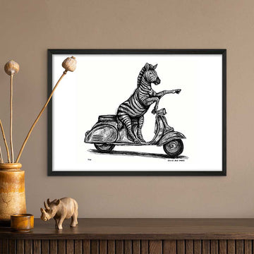 The Grevy’s Zebra Races on the Vespa (Giclee Canvas Print)