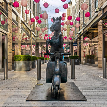 The Grevy's Zebra Races on the Vespa (Bronze Sculpture)
