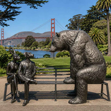 The Grizzly Bear Bench of Friendship (Bronze Sculpture)
