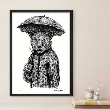 The Leopard Liked Singing in the Rain (Giclee Canvas Print)