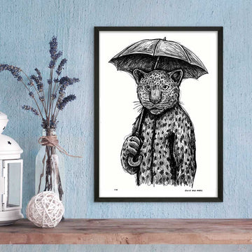 The Leopard Liked Singing in the Rain (Giclee Canvas Print)