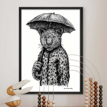 The Leopard Liked Singing in the Rain (Giclee Canvas Print)