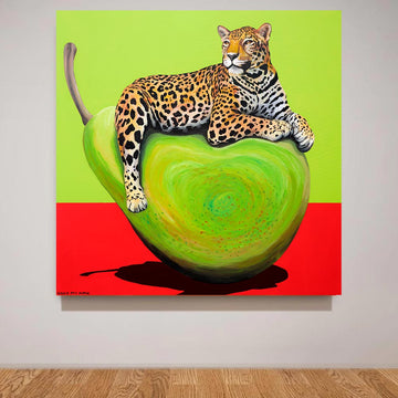 The Leopard and Pear (Original Painting)