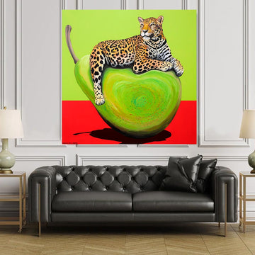 The Leopard and Pear (Original Painting)