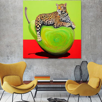The Leopard and Pear (Original Painting)