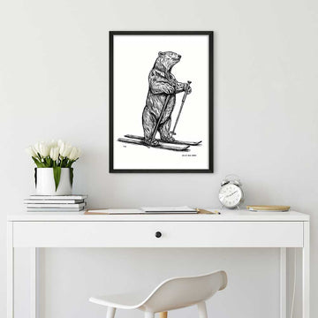 The Polar Bear Races on Skis (Giclee Canvas Print)