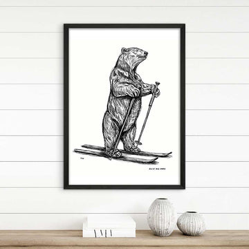 The Polar Bear Races on Skis (Giclee Canvas Print)