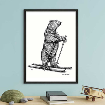 The Polar Bear Races on Skis (Giclee Canvas Print)