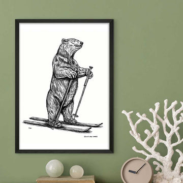 The Polar Bear Races on Skis (Giclee Canvas Print)