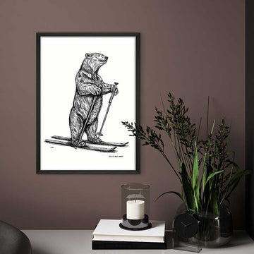 The Polar Bear Races on Skis (Giclee Canvas Print)