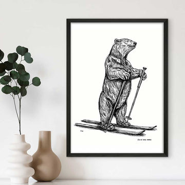 The Polar Bear Races on Skis (Giclee Canvas Print)