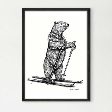 The Polar Bear Races on Skis (Giclee Canvas Print)