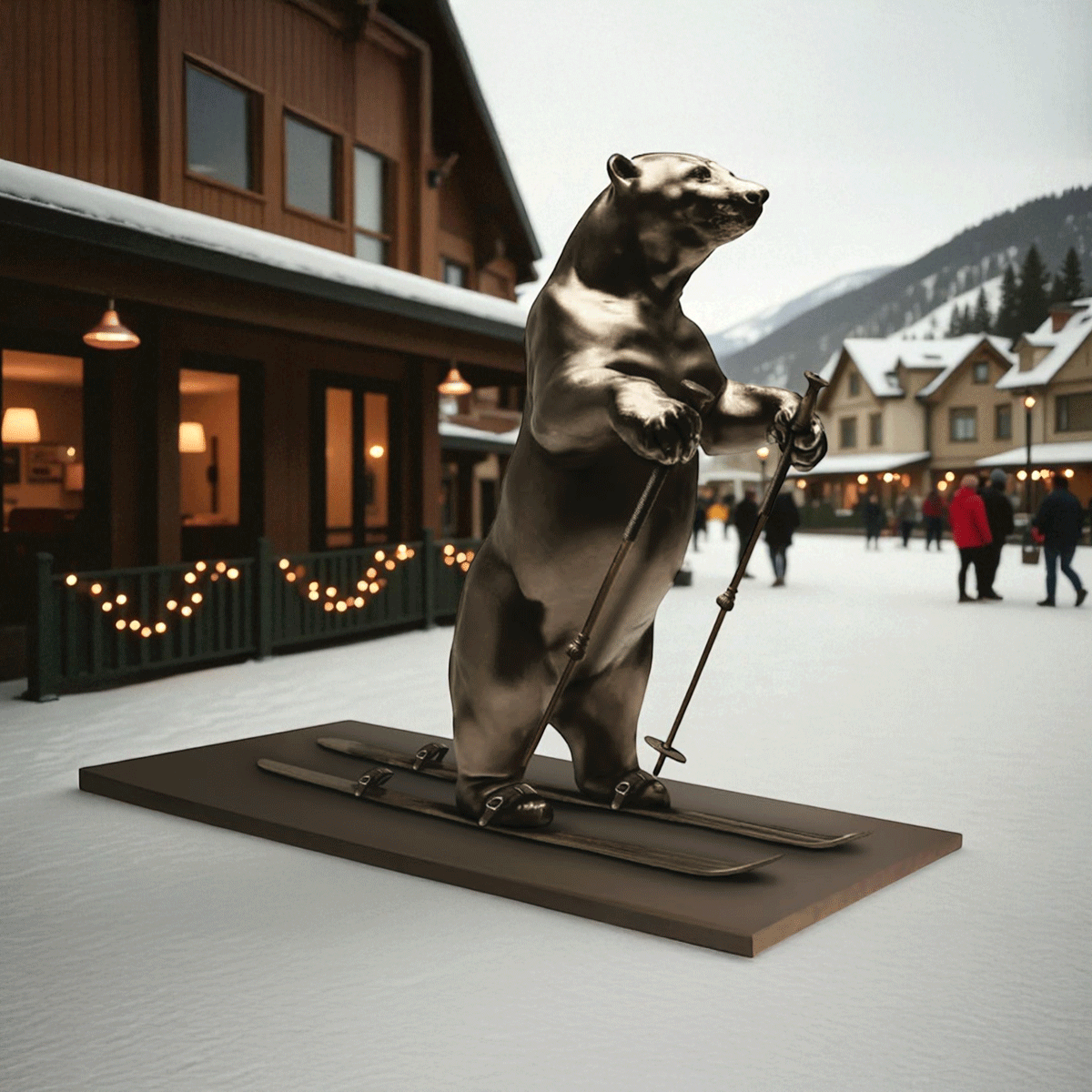 The Polar Bear Races on Skis (Bronze Sculpture) – Gillie and Marc®