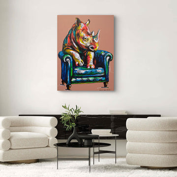 The Rhino Sat on It (Original Painting)